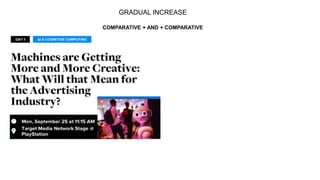 GRADUAL INCREASE
COMPARATIVE + AND + COMPARATIVE
 