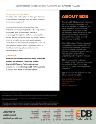 A Comparison of EDB Postgres to Self-Supported PostgreSQL | PDF