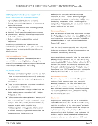 A Comparison of EDB Postgres to Self-Supported PostgreSQL | PDF