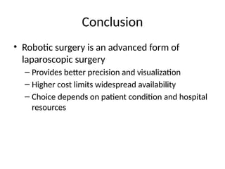 Comprehensive Comparison of Laparoscopic and Robotic Surgery Techniques ...
