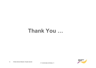 Thank You …




14   © Nokia Siemens Networks. All rights reserved.
                                                      >>> Commercially not Binding <<<
 
