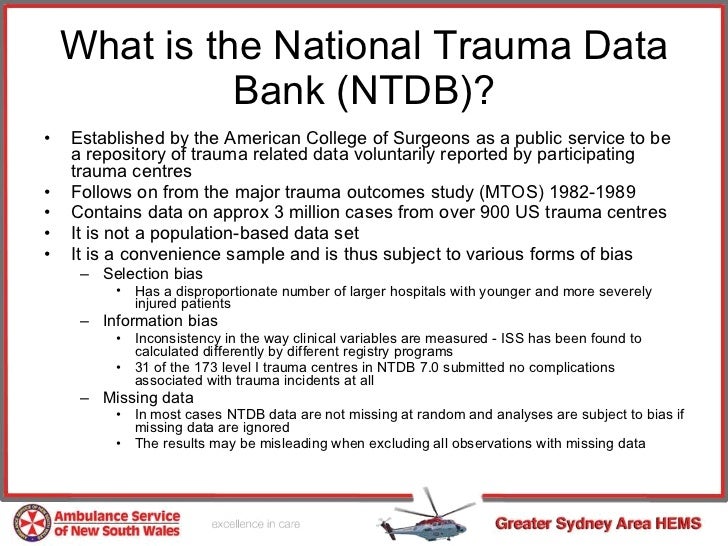 Comparison of 2 ntdb studies