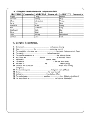 Comparison of adjectives | PDF
