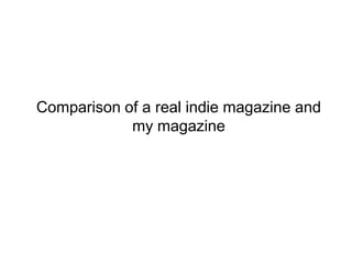 Comparison of a real indie magazine and
my magazine

 