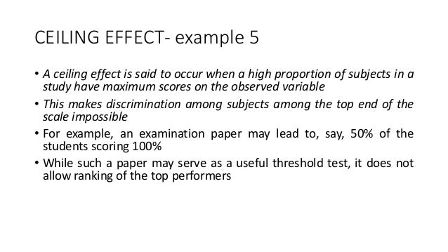 Comparison Of Ceiling Effects