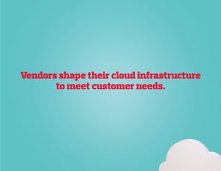 Vendors shape their cloud infrastructure
to meet customer needs.
 