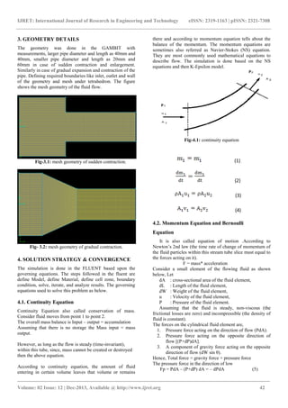 Comparison of flow analysis of a sudden and gradual change of pipe ...