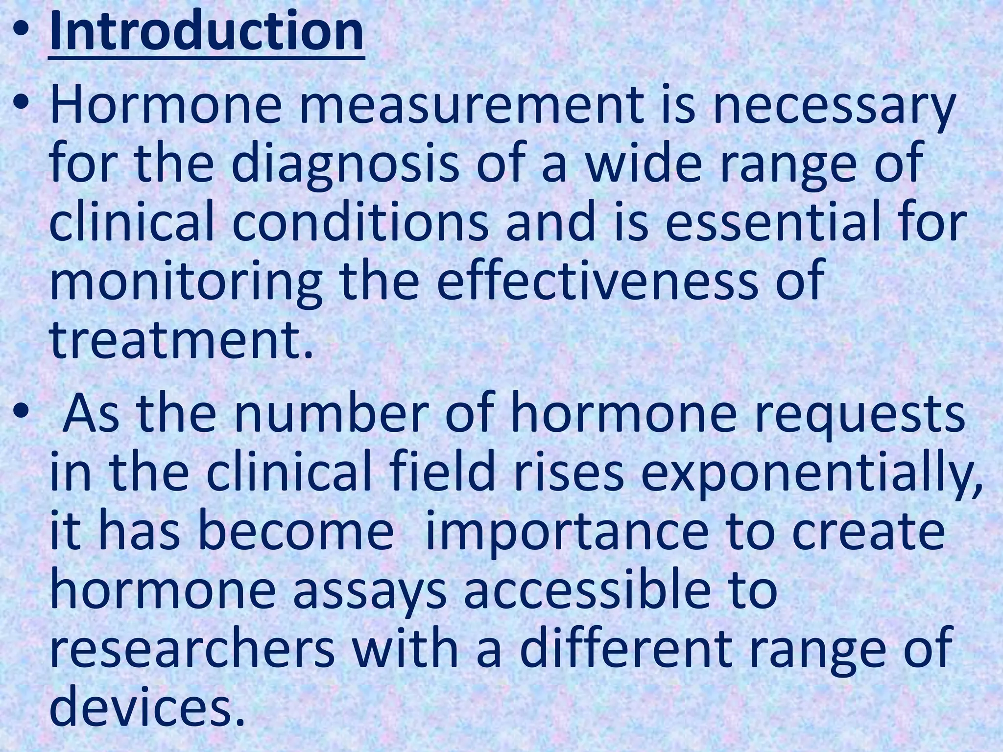 Comparison of hormonal assay by ELISA , ELFA and ECL PPT