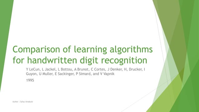 Comparison of Learning Algorithms for Handwritten Digit Recognition | PPT