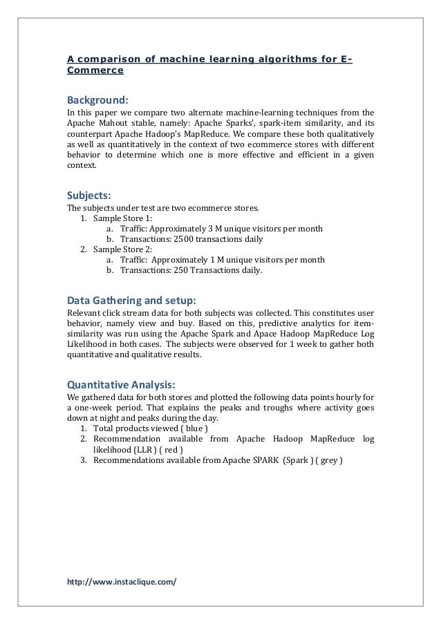 machine learning algorithms for e commerce
