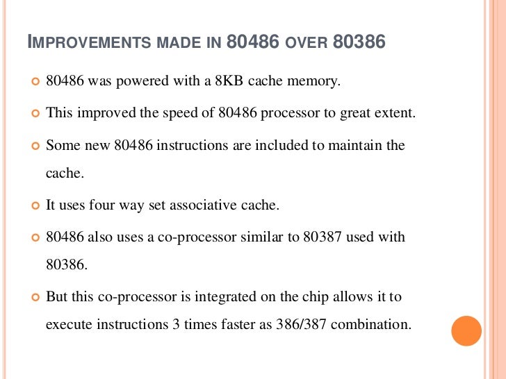 Comparison Between 8086 80286 80386 80486 And Pentium