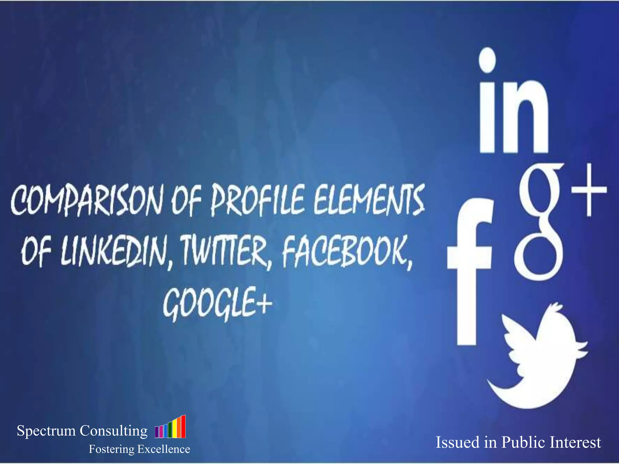 1Issued in Public Interest
Spectrum Consulting
Fostering Excellence
 