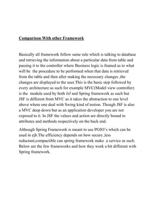 Comparison of spring and other frameworks.! | PDF