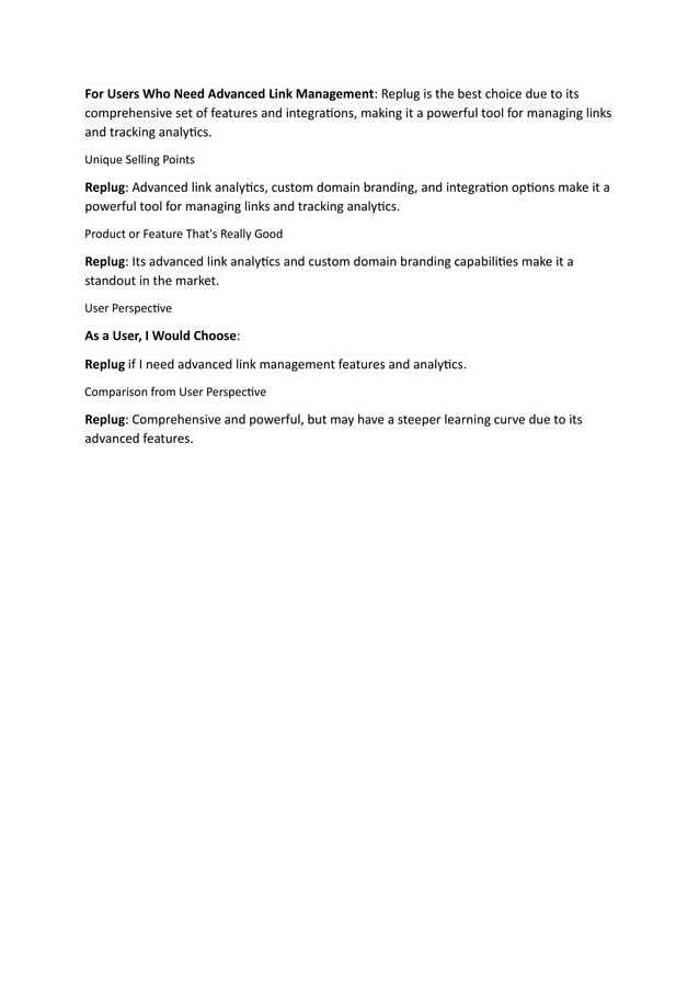 Comparison Of The Url Shorteners And Link Management Platforms Mentioned Docx Comparison Of The Url Shorteners And Link Management Platforms Mentioned Docx