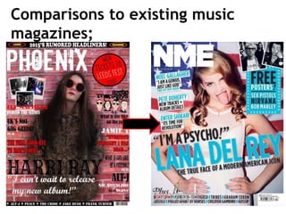 Comparisons to existing music
magazines;
 