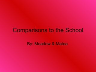 Comparisons to the School By: Meadow & Matea  