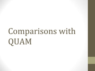 Comparisons with
QUAM
 