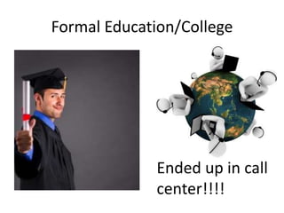 Formal Education/College




             Ended up in call
             center!!!!
 