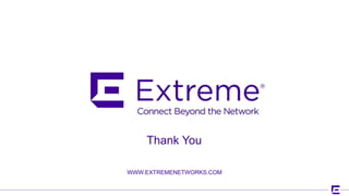 ©2016 Extreme Networks, Inc. All rights reserved
WWW.EXTREMENETWORKS.COM
Thank You
 