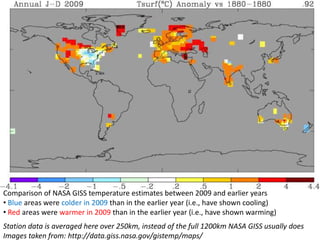 Comparison of NASA GISS temperature estimates between 2009 and earlier years ,[object Object]