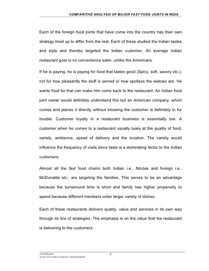 comparitive analysis of major fast food joints in india 9 728 jpg cb 1296160775 fast food letter of recommendation