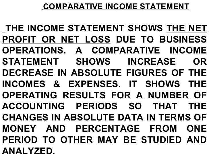 comparitive and common size comparative income statement