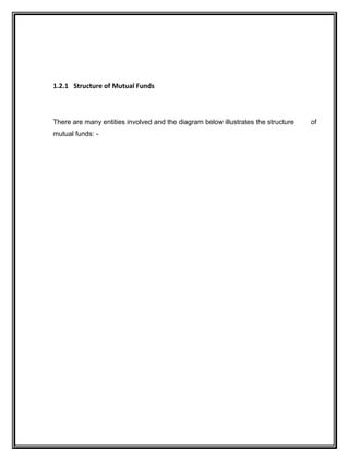 1.2.1 Structure of Mutual Funds
There are many entities involved and the diagram below illustrates the structure of
mutual funds: -
 