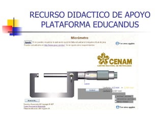 RECURSO DIDACTICO DE APOYO PLATAFORMA EDUCANDUS 