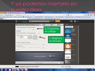 2. Copiamos
el código
1. Elegimos
el tamaño