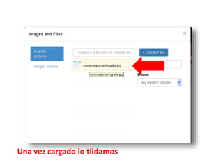 Una vez cargado lo tildamos