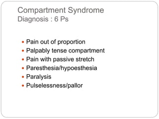 Compartment syndrome in orthopaedics | PPTX | First Aid | Injuries