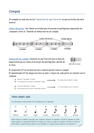 Compás

Un compás es cada uno de los fragmentos de igual duración en que se divide una obra
musical.


Líneas divisorias: ...