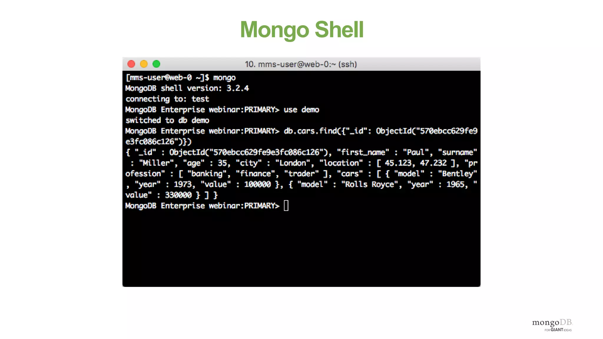 Mongo Shell