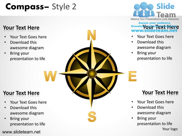 Compass design 2 powerpoint presentation templates. | PPT