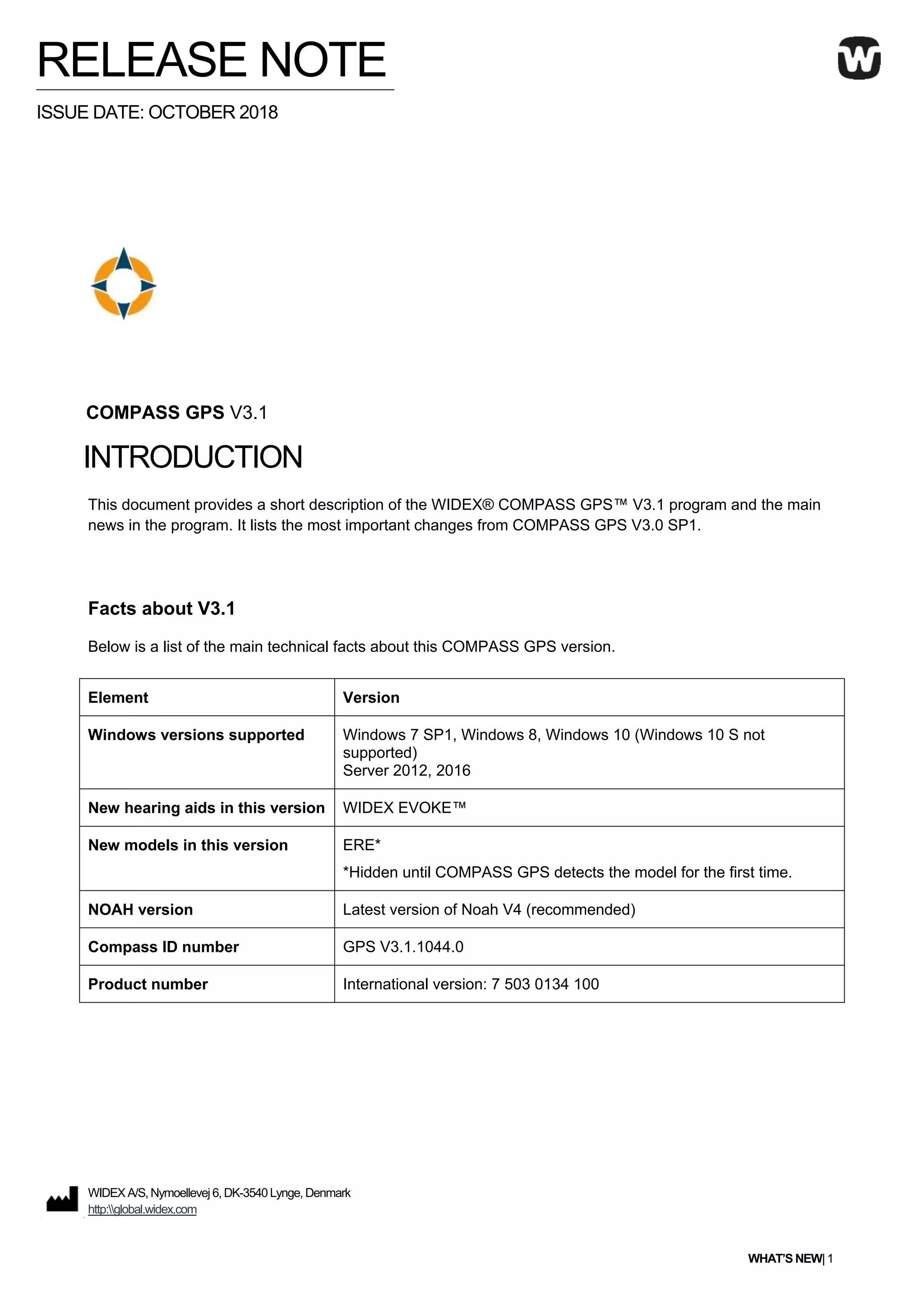 WIDEX COMPASS GPS V3.1 PDF