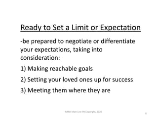 Ready to Set a Limit or Expectation
-be prepared to negotiate or differentiate
your expectations, taking into
consideratio...
