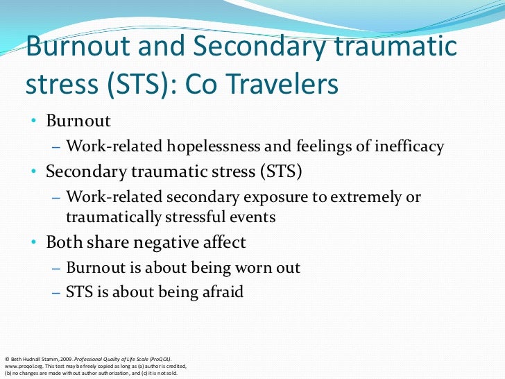 Compassion fatigue (Group A)