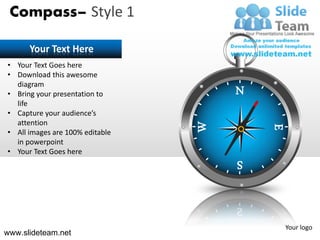 Compass style design 1 powerpoint ppt templates. | PDF