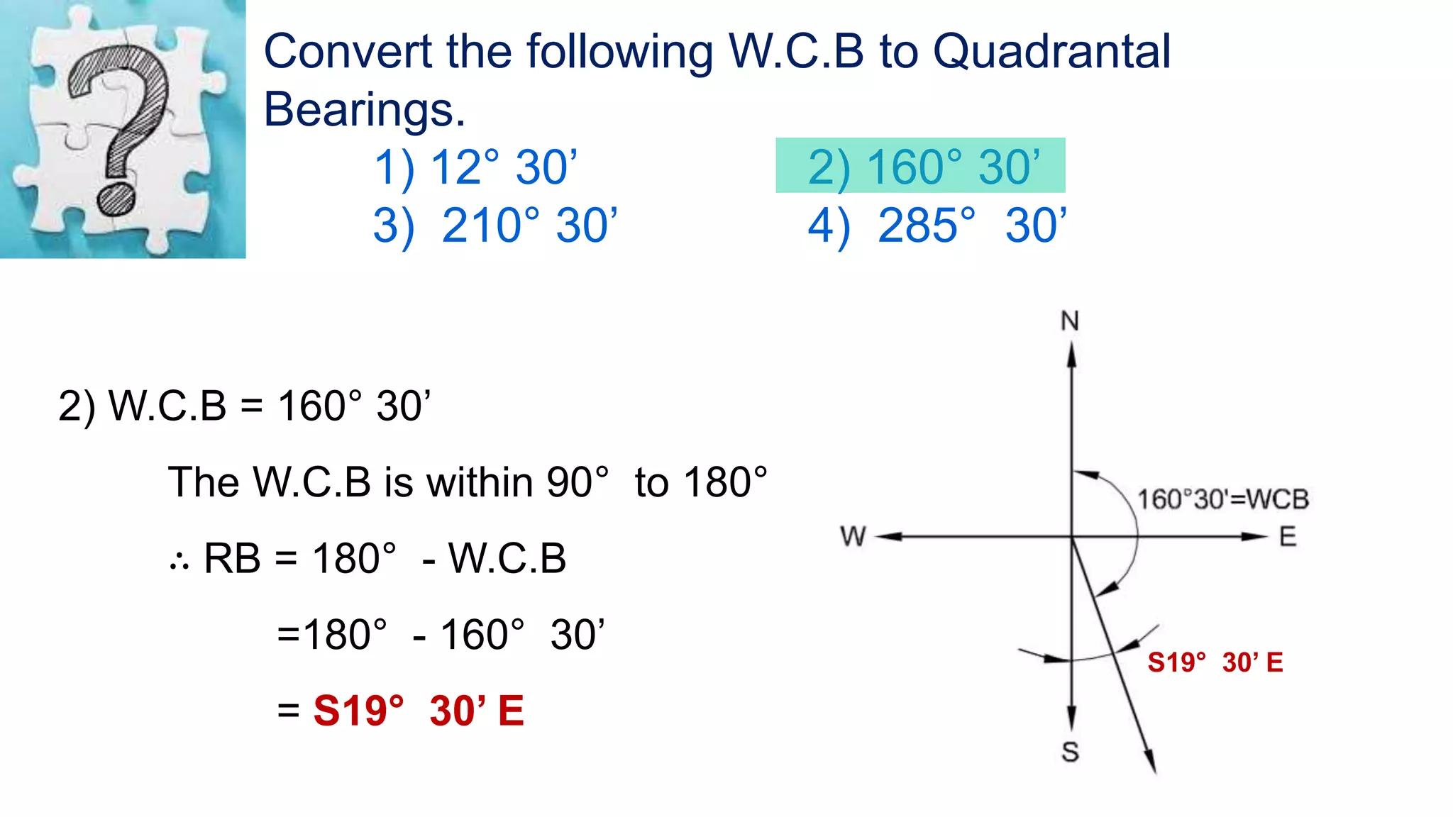 Quadrant Compass Method Compass survey part 2 | PPTX