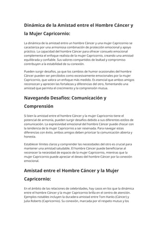 Compatibilidad de amistad entre el hombre Cáncer y la mujer Capricornio ...