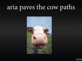 aria paves the cow paths




                           18/49
 