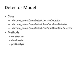 Detector ModelClasschrome_comp.CompDetect.declareDetectorchrome_comp.CompDetect.ScanDomBaseDetectorchrome_comp.CompDetect.NonScanDomBaseDetectorMethodsconstructorcheckNodepostAnalyze