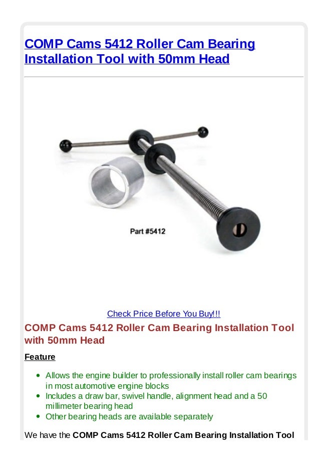 Comp cams 5412 roller cam bearing installation tool with 50mm head