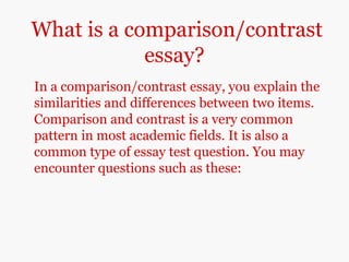 Comparison/Contrast Essays (Self-study version) | PDF