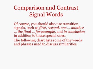 transition words used in compare and contrast essays