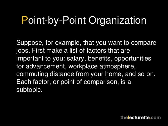 A sample comparisoncontrast essay point by point