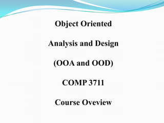 Comprehensive Course on Object Oriented Analysis and Design (OOA and ...