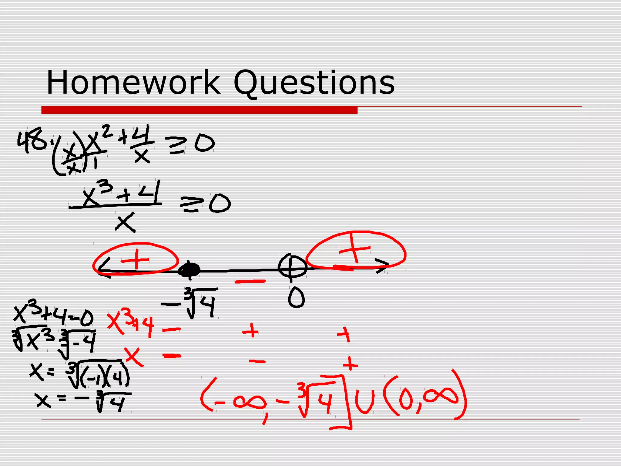 Homework Questions