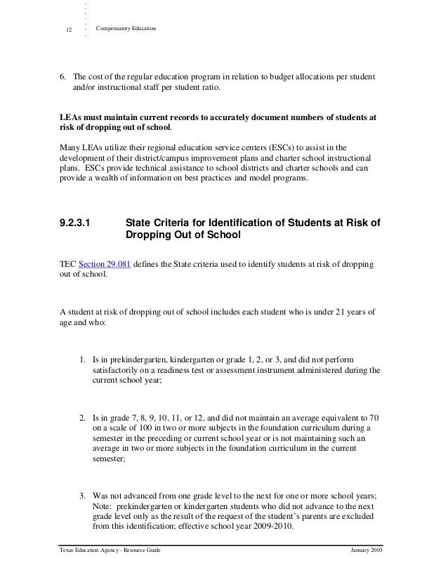 State Compensatory Education Guidelines, a module of the