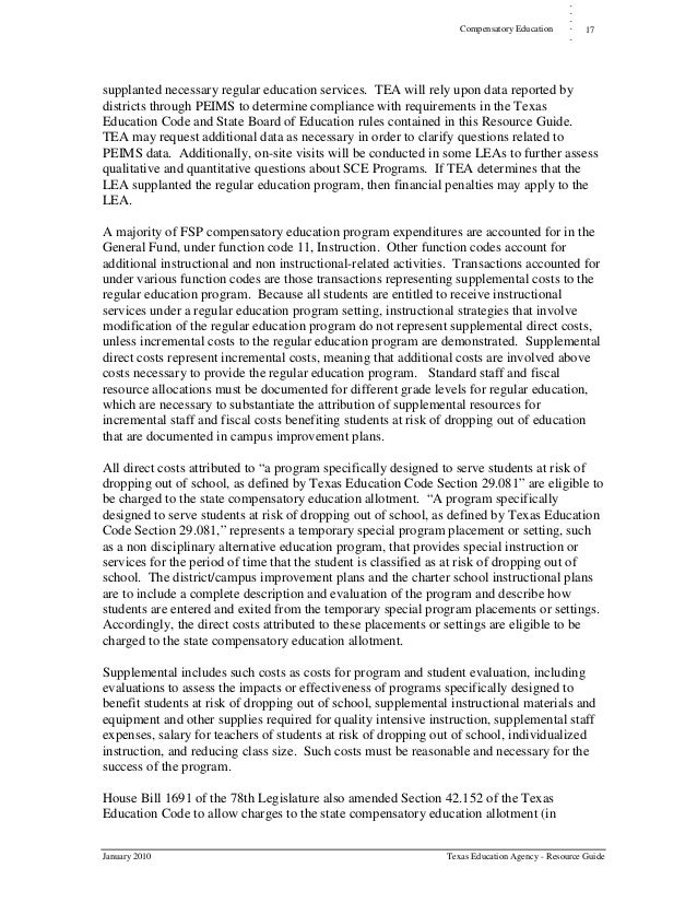 State Compensatory Education Guidelines, a module of the
